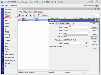 ایجاد اینترفیس Bridge در میکروتیک